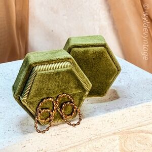 Gold Twisted‎ Rope Linked Earrings